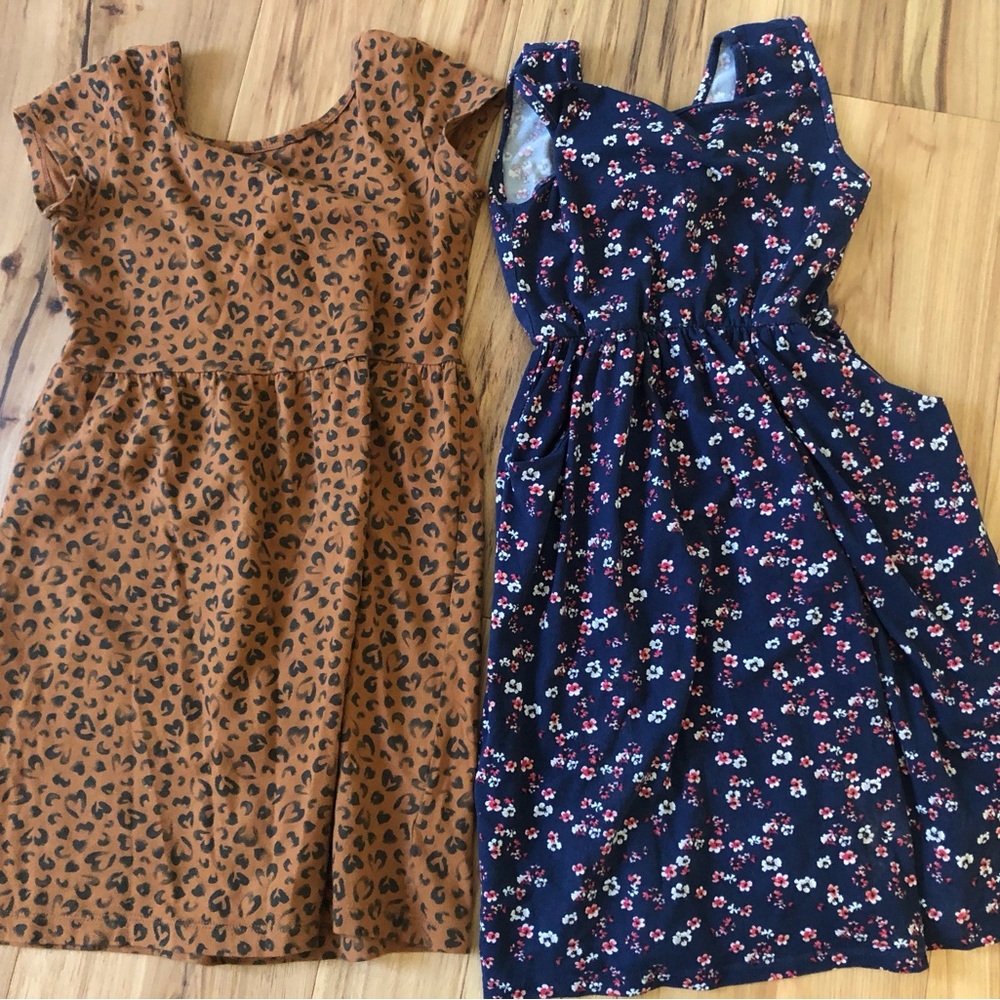 Stylish Kids Dresses Set - Leopard Print and Floral